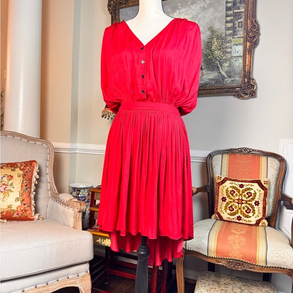 Anthropologie Nomad by Morgan Carper Red Elok High Low Dress - Size Medium - Picture 4 of 6